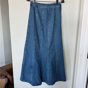Show Me Your Mumu Blue Denim Maxi Skirt